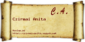 Czirmai Anita névjegykártya