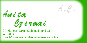 anita czirmai business card